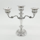 Sterling Silver Three Branch Floral Pattern Candelabra 1976 Birmingham Vintage