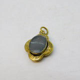 Victorian Rolled Gold Hair Set Mourning Drop Pendant Antique c1860