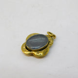 Victorian Rolled Gold Hair Set Mourning Drop Pendant Antique c1860