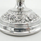 Sterling Silver Three Branch Floral Pattern Candelabra 1976 Birmingham Vintage