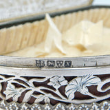 Edwardian Sterling Silver Art Nouveau Floral Jewellery Box Antique 1910 Chester