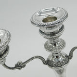 Sterling Silver Three Branch Floral Pattern Candelabra 1976 Birmingham Vintage