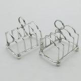 Scottish Pair of Small Sterling Silver Toast Racks 1929 Edinburgh Antique