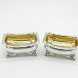 George III Pair of Sterling Silver Paw Foot Salt Cellars Antique 1810 London