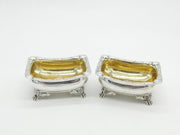 George III Pair of Sterling Silver Paw Foot Salt Cellars Antique 1810 London