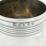 Victorian Sterling Silver Lined Pattern Christening Mug Antique 1860 Sheffield
