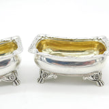 George III Pair of Sterling Silver Paw Foot Salt Cellars Antique 1810 London