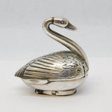 Victorian Sterling Silver Novelty Swan Pepper Shaker Antique 1901 Sheffield