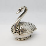 Victorian Sterling Silver Novelty Swan Pepper Shaker Antique 1901 Sheffield