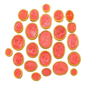 Grand Tour Regency Collection of Twenty-Five Mounted Classical Wax Cameos Antique c1830