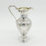 Victorian Sterling Silver Floral Large Cream Jug or Ewer Antique 1869 Sheffield