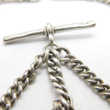 Edwardian Sterling Silver Double Albert Watch Chain 1906 Birmingham Antique