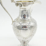 Victorian Sterling Silver Floral Large Cream Jug or Ewer Antique 1869 Sheffield