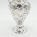 Victorian Sterling Silver Floral Large Cream Jug or Ewer Antique 1869 Sheffield