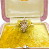 14ct Yellow Gold & Natural Diamond Set Band Ring Vintage c1970 Size K UK
