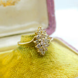 14ct Yellow Gold & Natural Diamond Set Band Ring Vintage c1970 Size K UK