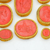 Grand Tour Regency Collection of Twenty-Five Mounted Classical Wax Cameos Antique c1830