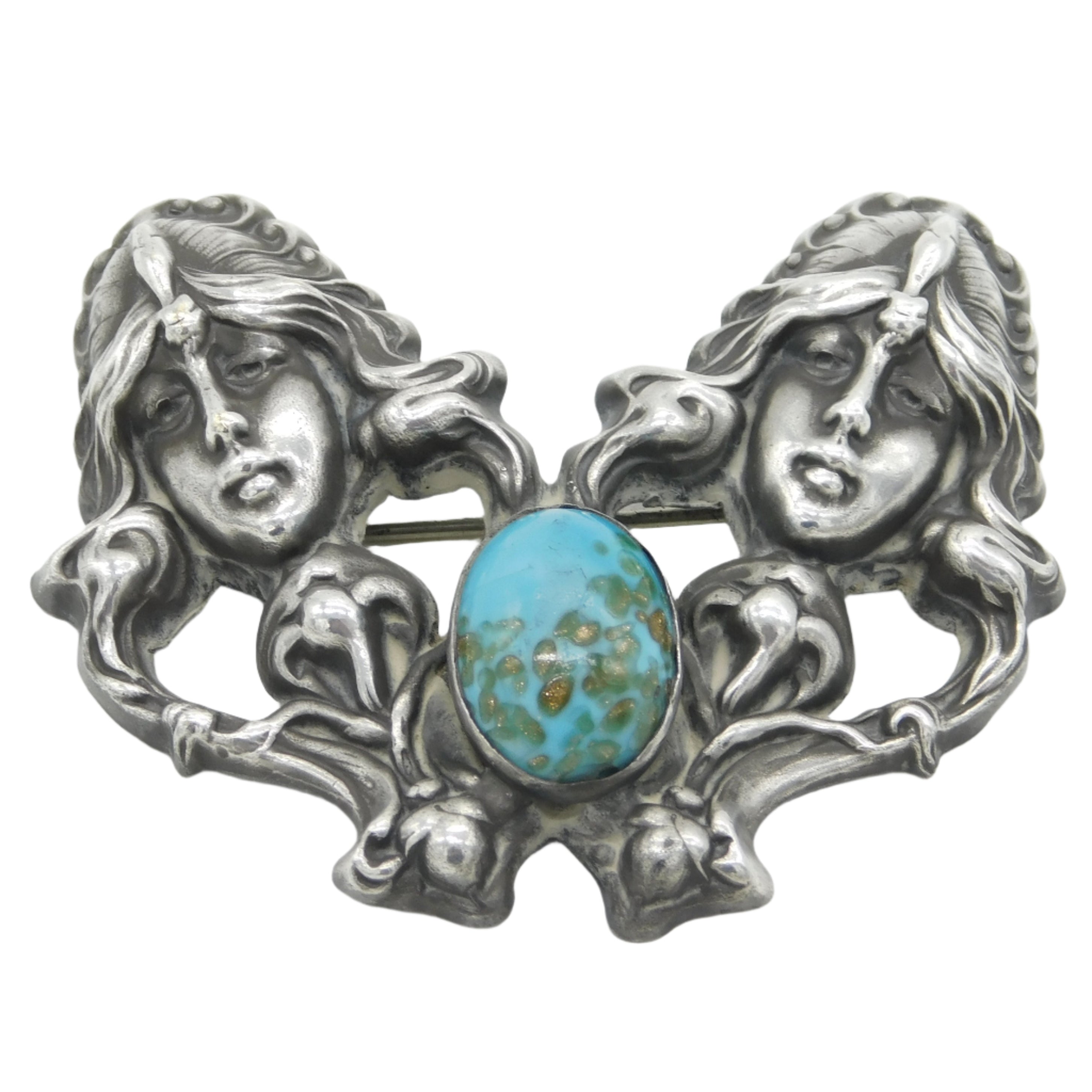 Art Nouveau Silver Brooch