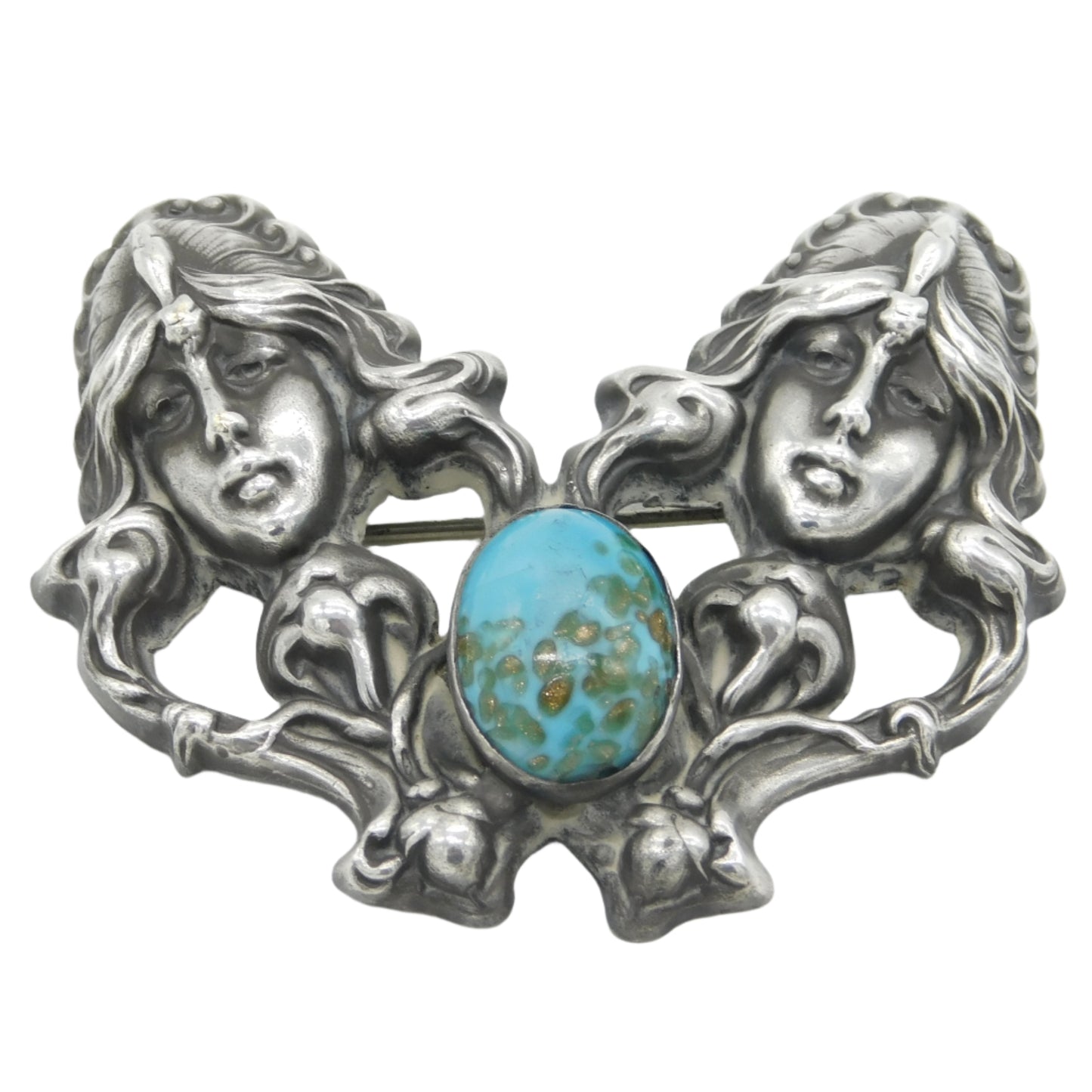 Art Nouveau Silver Brooch