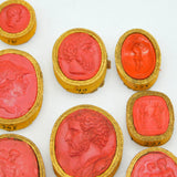Grand Tour Regency Collection of Twenty-Five Mounted Classical Wax Cameos Antique c1830