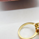 14ct Yellow Gold & Natural Diamond Set Band Ring Vintage c1970 Size K UK