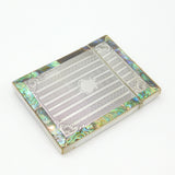 Victorian Sterling Silver, Abalone & Mother of Pearl Card Case Antique c1890