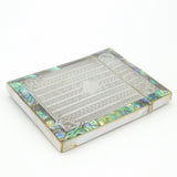 Victorian Sterling Silver, Abalone & Mother of Pearl Card Case Antique c1890