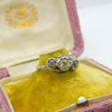 Victorian 18ct Yellow Gold & 0.5ct Rose Cut Diamond Crossover Ring Antique c1900