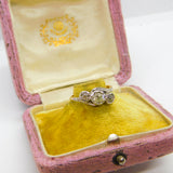 Victorian 18ct Yellow Gold & 0.5ct Rose Cut Diamond Crossover Ring Antique c1900