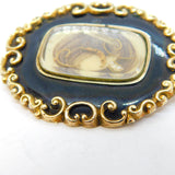 Edwardian 14ct Gold Christmas Day Memorial Inscription Mourning Brooch Antique 1908