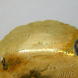 Edwardian 14ct Gold Christmas Day Memorial Inscription Mourning Brooch Antique 1908