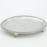 Georgian Sterling Silver Tea Pot Stand with Crest Antique 1784 London George III