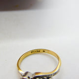 Victorian 18ct Yellow Gold & 0.5ct Rose Cut Diamond Crossover Ring Antique c1900
