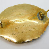 Edwardian 14ct Gold Christmas Day Memorial Inscription Mourning Brooch Antique 1908