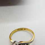Victorian 18ct Yellow Gold & 0.5ct Rose Cut Diamond Crossover Ring Antique c1900