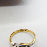 Victorian 18ct Yellow Gold & 0.5ct Rose Cut Diamond Crossover Ring Antique c1900