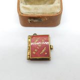 Edwardian Gilt Metal Red Enamel Bristol Souvenir Photo Book Charm c1910 Antique