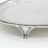 Georgian Sterling Silver Tea Pot Stand with Crest Antique 1784 London George III