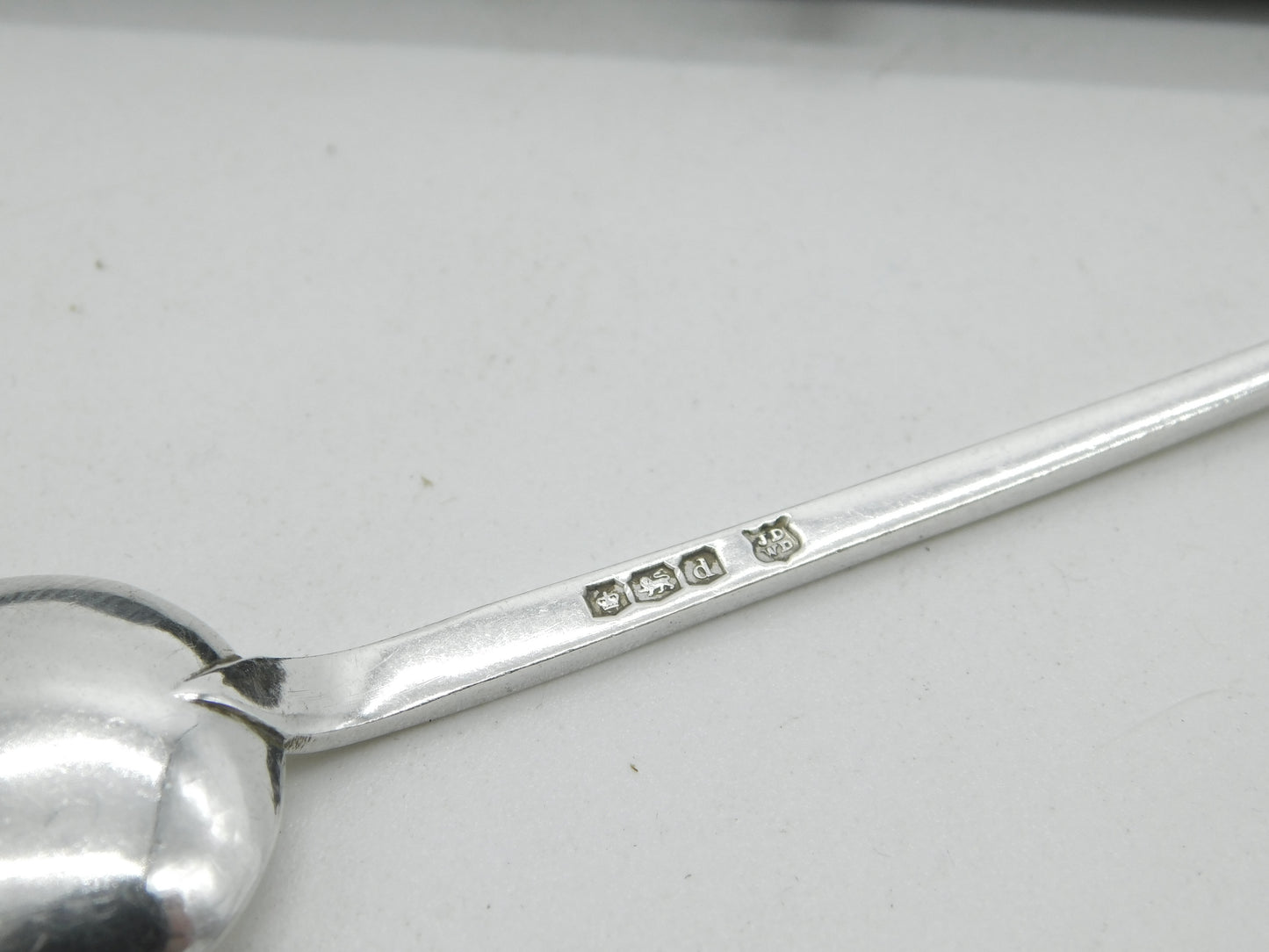 Boxed Set of Sterling Silver Column Terminal Teaspoons 1921 Sheffield Antique