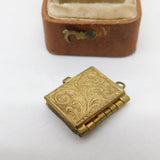 Edwardian Gilt Metal Red Enamel Bristol Souvenir Photo Book Charm c1910 Antique