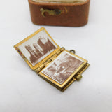 Edwardian Gilt Metal Red Enamel Bristol Souvenir Photo Book Charm c1910 Antique