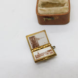 Edwardian Gilt Metal Red Enamel Bristol Souvenir Photo Book Charm c1910 Antique
