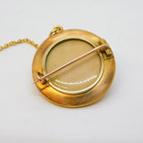 Victorian 15ct Yellow Gold & Coral Set Mourning Locket Brooch Antique c1840s
