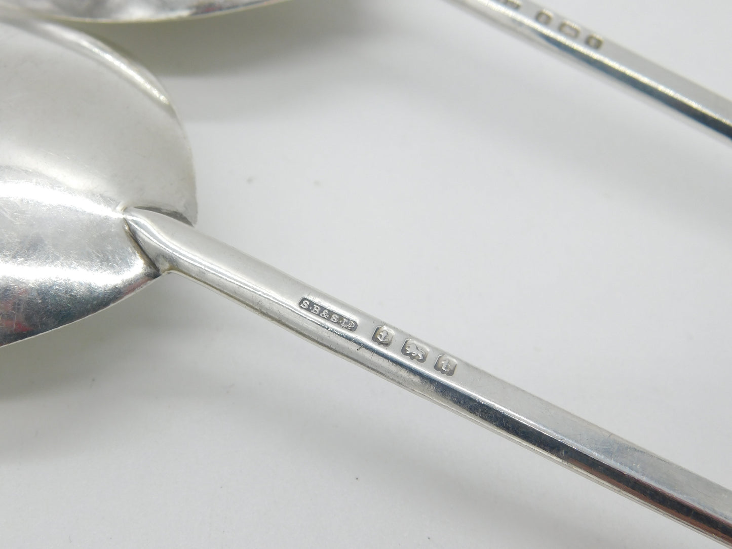 Pair of Sterling Silver Seal Top 17th Century Style Apostle Spoons Antique 1918 Birmingham