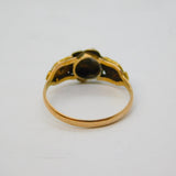 Victorian 15ct Yellow Gold & Turquoise Set Floral Cluster Ring Antique c1850s