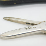 Boxed Edwardian Pair of Sterling Silver Floral Grape Scissors Antique 1909 London