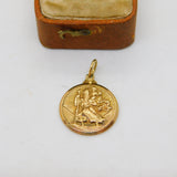 9ct Yellow Gold St Christopher Travel Charm Pendant Vintage 1966 London