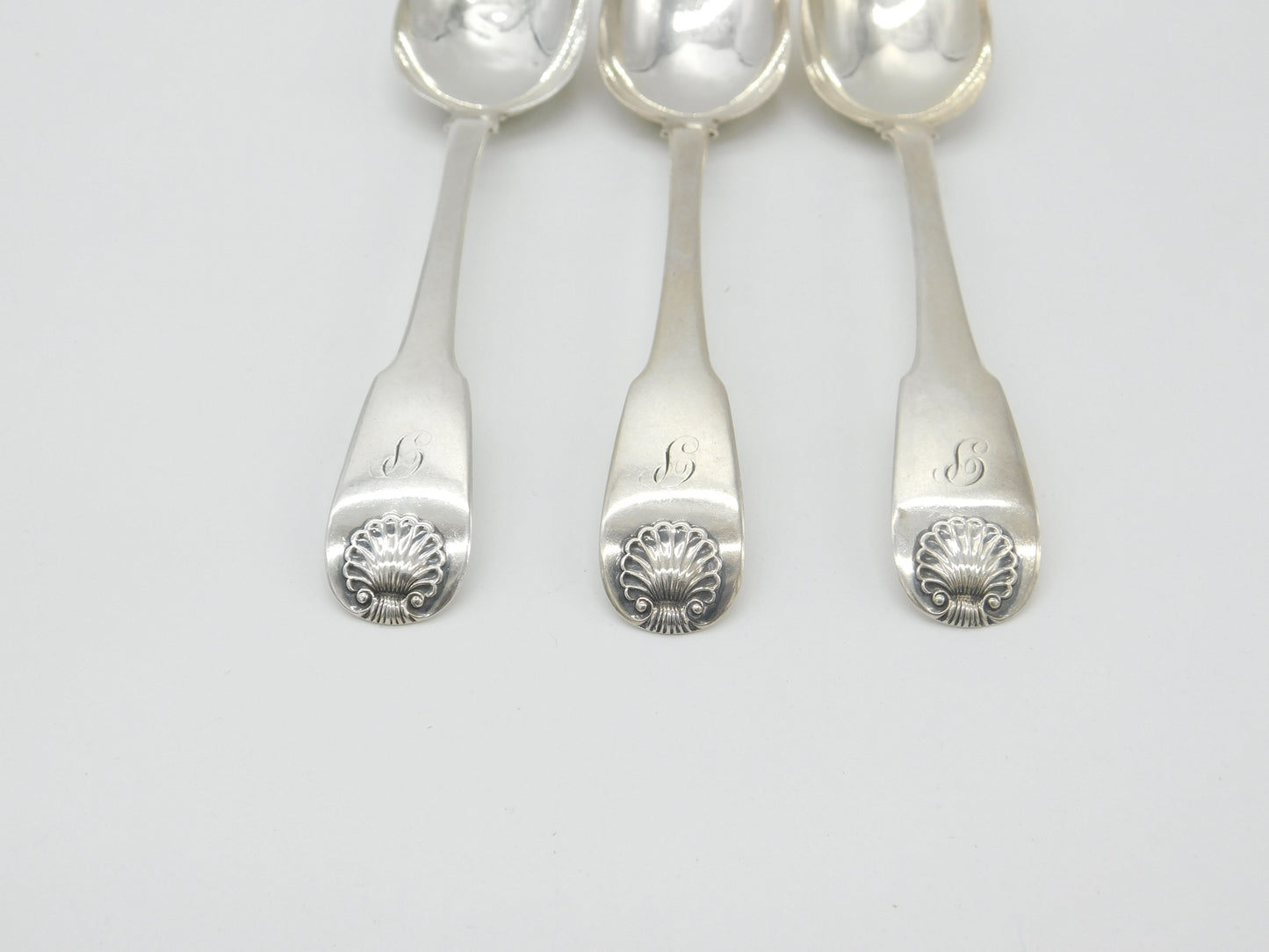 Set of 3 Georgian Scottish Sterling Silver Table Spoons Antique 1820 Edinburgh