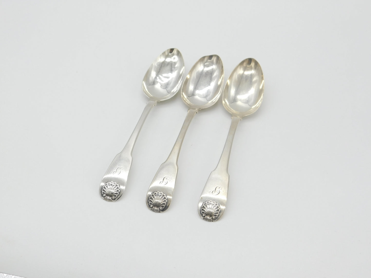 Set of 3 Georgian Scottish Sterling Silver Table Spoons Antique 1820 Edinburgh