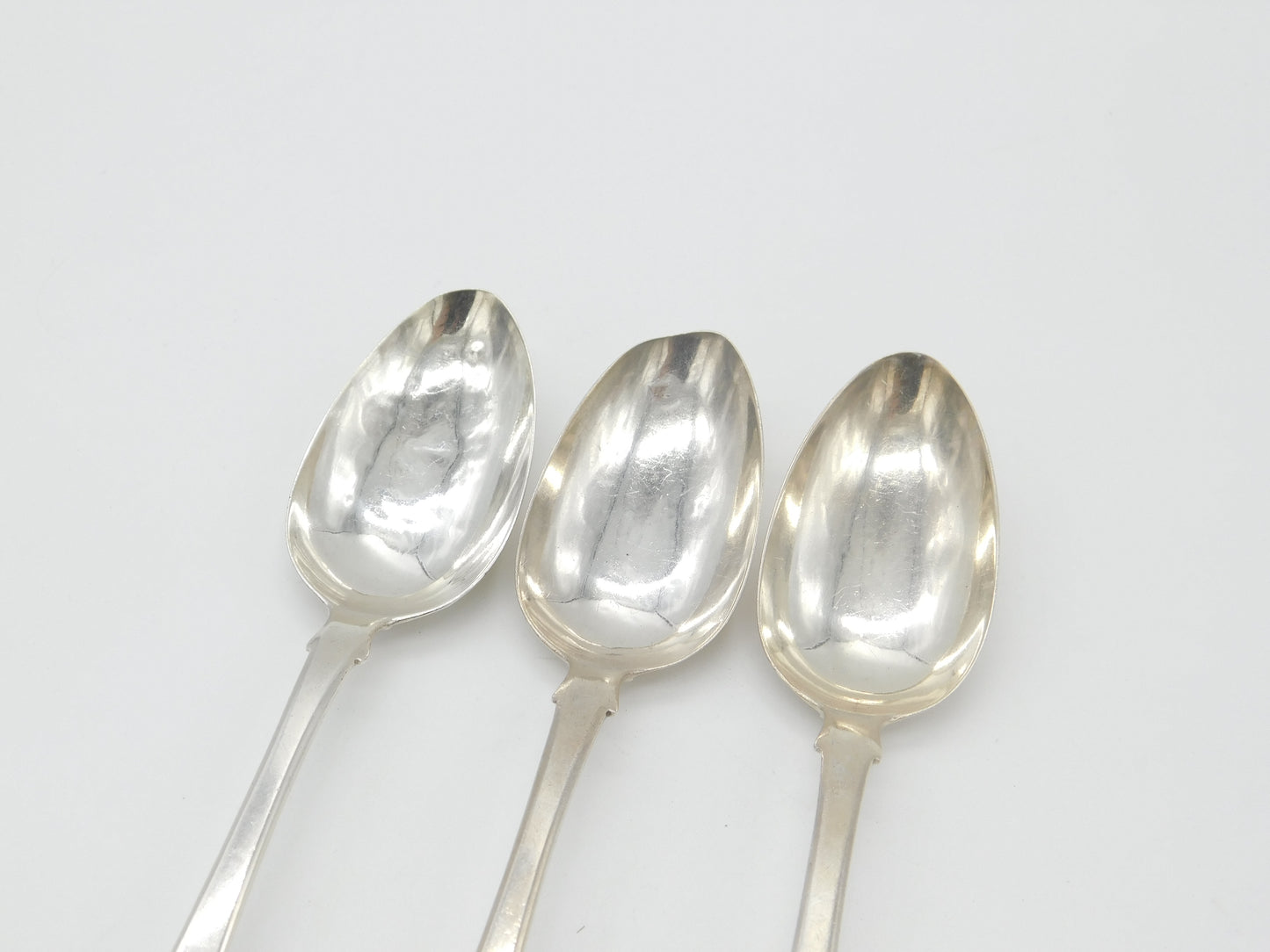 Set of 3 Georgian Scottish Sterling Silver Table Spoons Antique 1820 Edinburgh